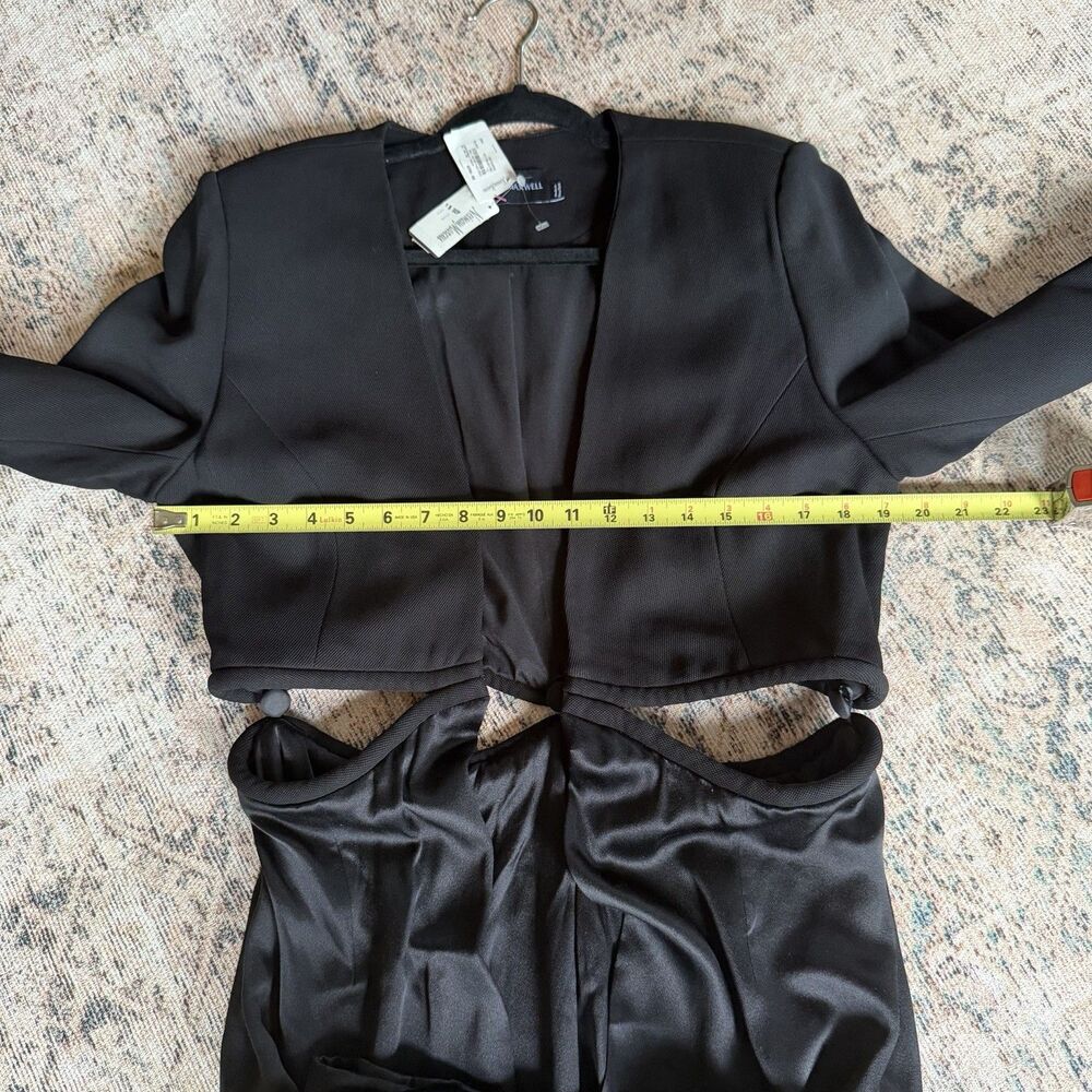 Brandon Maxwell Cut Out Coat Top In Black Size 10 MSRP $2795 Silk Evening Coat - Picture 7 of 15